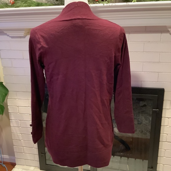 #210 NWT Revolution Open FrontButton Detail Maroon Plum Cardigan Size XS - Picture 5 of 8